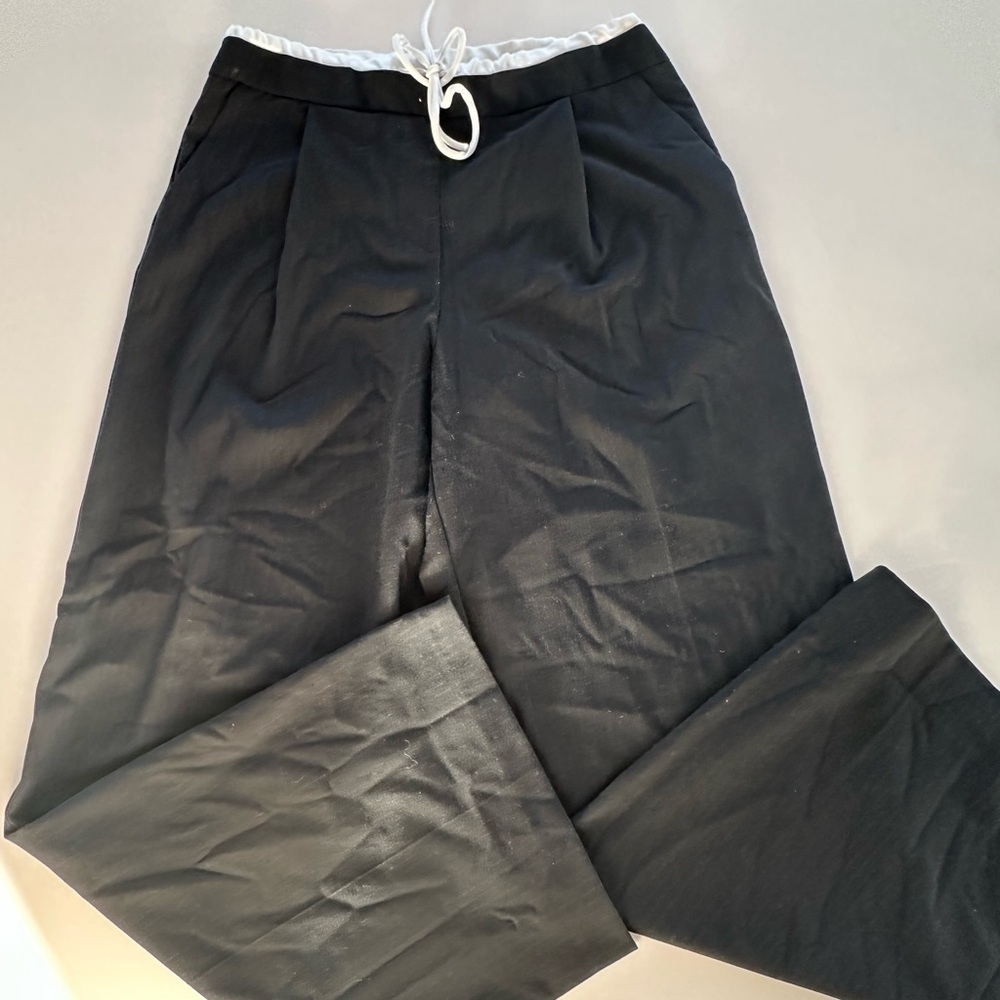 Zara Men's Black Joggers with White Trim